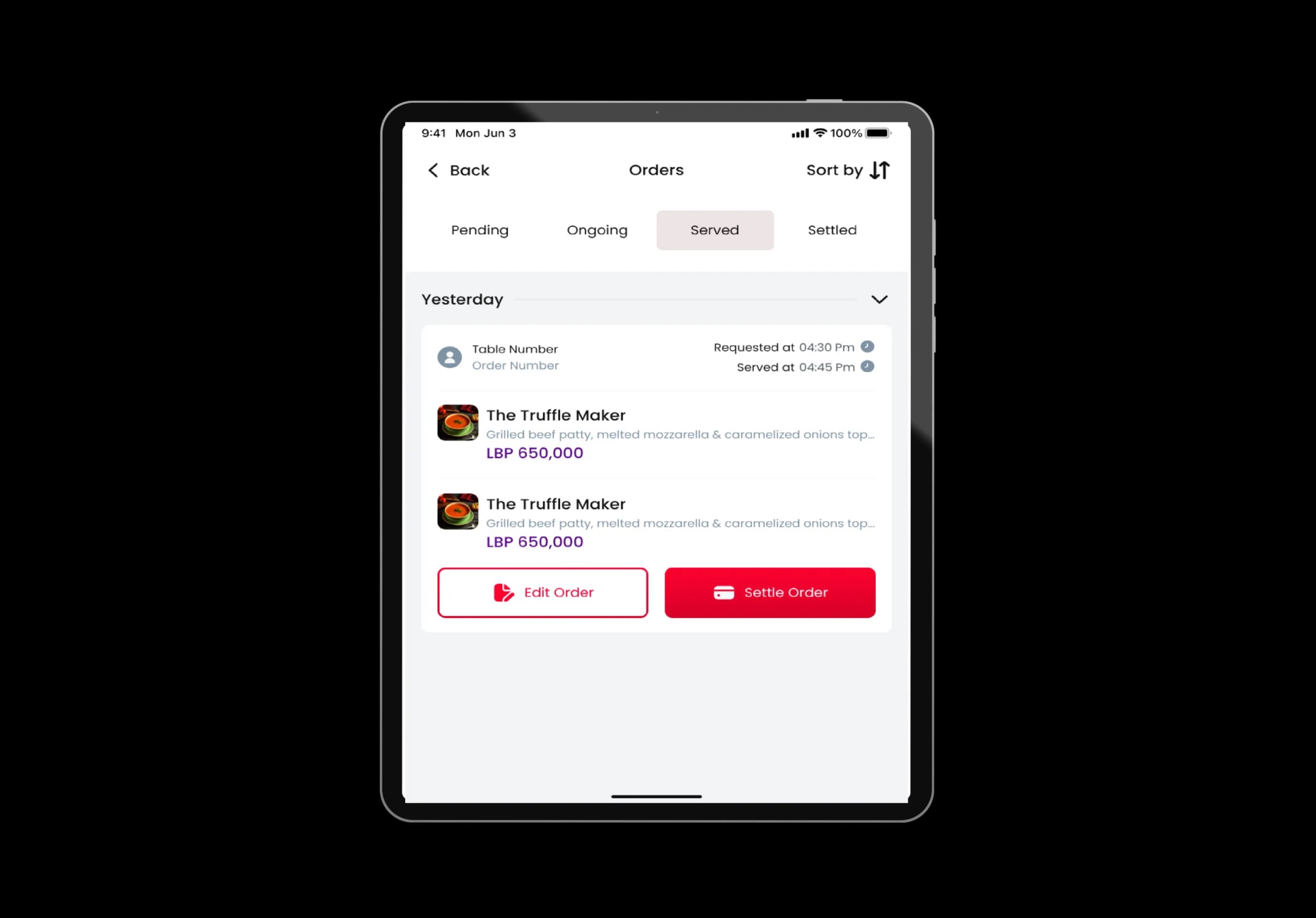 Crepaway Waiter's App — screen 5 of 7