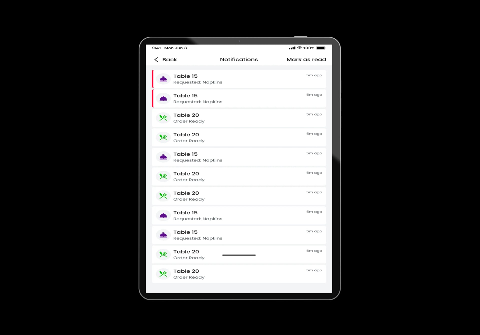Crepaway Waiter's App — screen 3 of 7