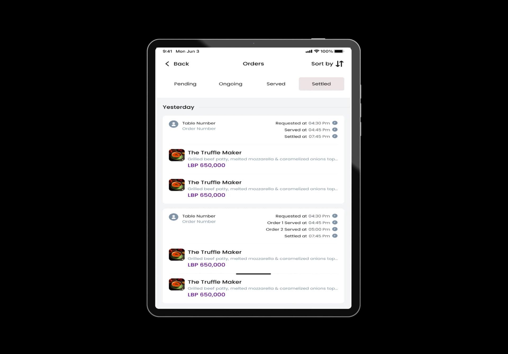 Crepaway Waiter's App — screen 7 of 7